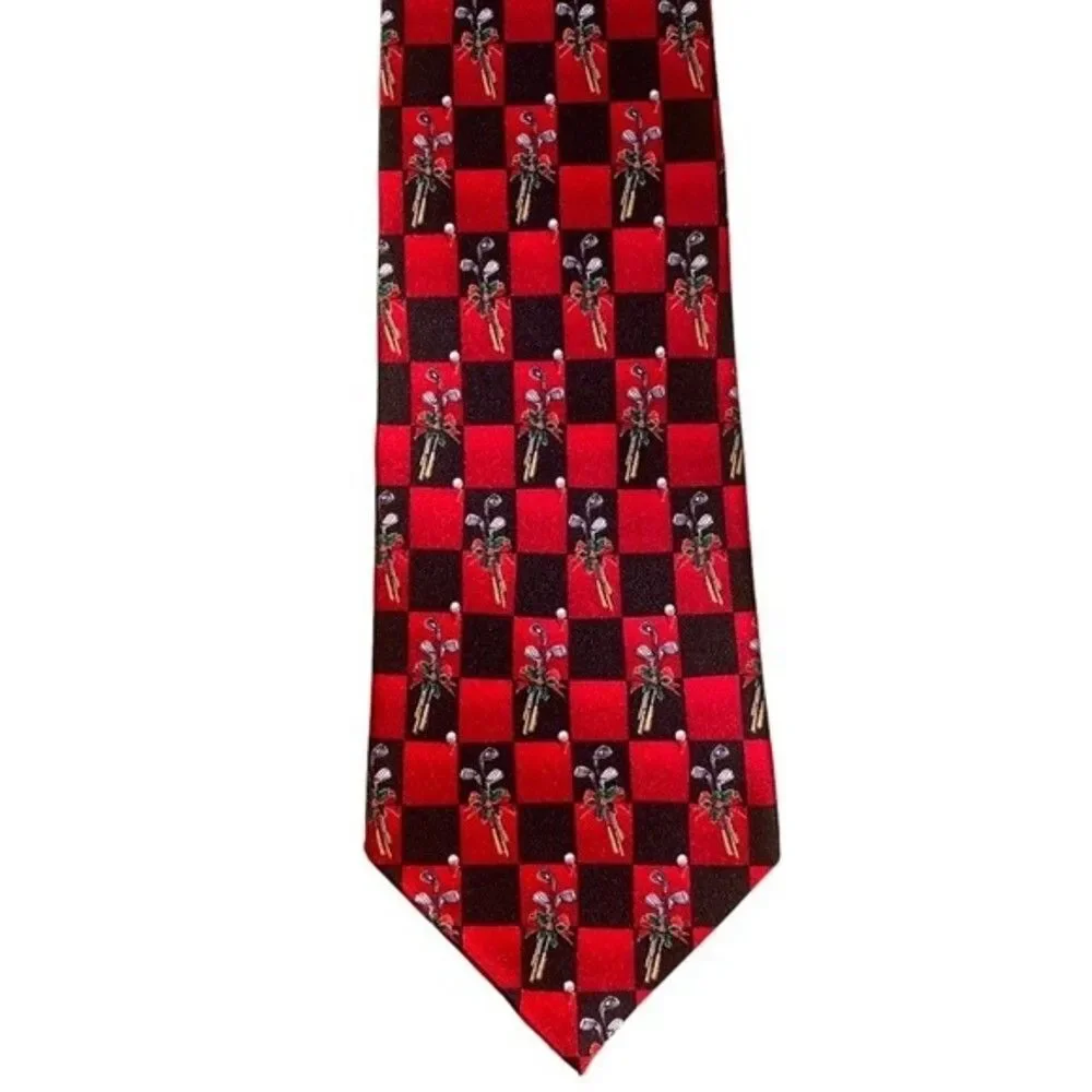 HALLMARK Mens Silk Holiday Golf Tie